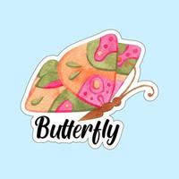 Beautiful colorful butterflies. Butterfly illustration for stickers or print. Butterfly vector design