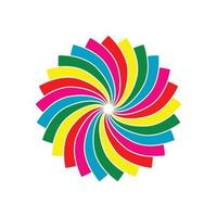 Draw a logo or icon in a colored round shape vector