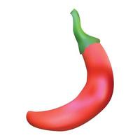 Red hot natural chili pepper pod realistic vector illustration. Design for grocery, culinary products, seasoning and spice package.
