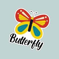 Beautiful colorful butterflies. Butterfly illustration for stickers or print. Butterfly vector design