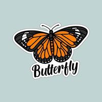 Beautiful colorful butterflies. Butterfly illustration for stickers or print. Butterfly vector design