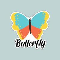 Beautiful colorful butterflies. Butterfly illustration for stickers or print. Butterfly vector design