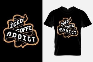 Iced coffee typography t shirt colorful template vector