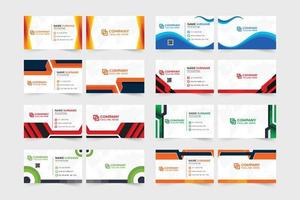 Business card stationery template collection for brand identity. Corporate business visiting card template bundle with yellow and red colors. Employee visiting card set design for office or business. vector