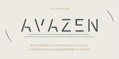 Abstract technology futuristic alphabet font. vector