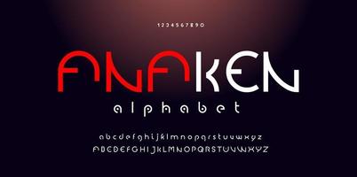 Modern alphabet font and number. Vector illustraion.