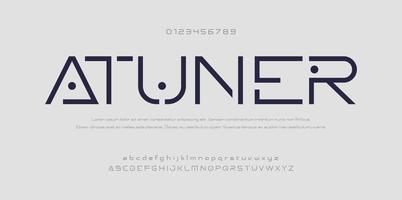 Trendy alphabet letters. Typography future creative design concept fonts and numbers. Vector illustraion.