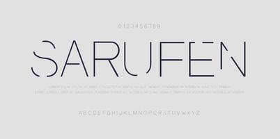 Trendy alphabet letters. Typography future creative design concept fonts and numbers. Vector illustraion.