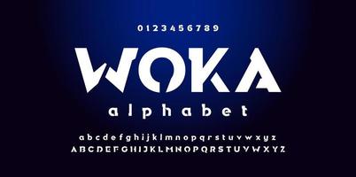 Modern alphabet font and number. Vector illustraion.