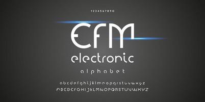 Abstract technology futuristic alphabet font. vector