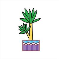 yuca rgb color icono pequeño exótico interior palma vector