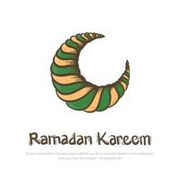 Crescent moon in yellow bandage for ramadan kareem template design vector