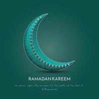 Simple 3d crescent moon with simple ornament for ramadan kareem template design vector