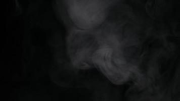 Slow motion of white smoke, fog, mist, vapor on a black background. video