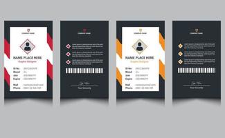 Simple black creative clean modern corporate company office professional employee identity id card design template vector