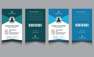 Elegant blue clean creative modern corporate company office professional business employee id card design template vector