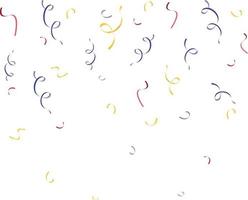 Colorful bright confetti paper ribbon isolated on transparent background. Festive vector illustration