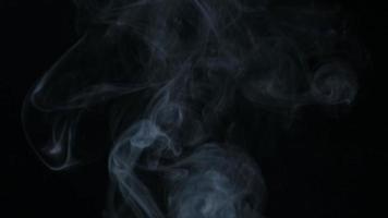 Slow motion of white smoke, fog, mist, vapor on a black background. video