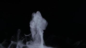 Slow motion of white smoke, fog, mist, vapor on a black background. video