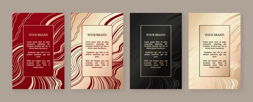 Luxury banner, frame design set with gold geometric pattern. Luxury premium background pattern for menu, elite sale, luxe invite template,  luxury voucher. vector