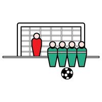 icono lleno de tiro libre de fútbol vector