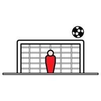 icono lleno de fútbol fuera de la portería vector