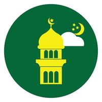 Isha Prayer Time Islamic Flat Icon vector