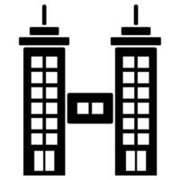 edificio sólido icono vector