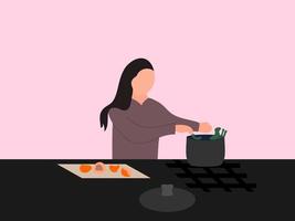 ilustración de vector de cocina de diseño plano