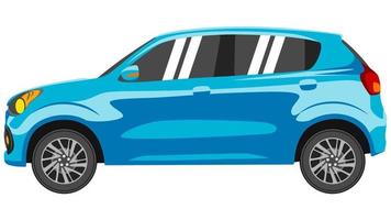 small hatchback car in bright color vector, realistic car flat bright color vector illustration