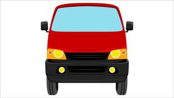 van in bright color vector, realistic car flat bright color vector illustration