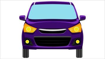 small hatchback car in bright color vector, realistic car flat bright color vector illustration