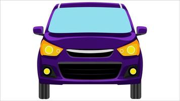 small hatchback car in bright color vector, realistic car flat bright color vector illustration