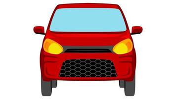 small hatchback car in bright color vector, realistic car flat bright color vector illustration