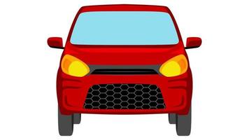 small hatchback car in bright color vector, realistic car flat bright color vector illustration