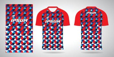 blue red black white shirt sports jersey template for team uniforms and Soccer vector