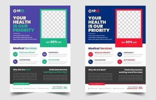 Modern Medical Flyer Template Design. Healthcare business flyer Template, Medical and healthcare modern flyer template. healthcare and doctor flyer design. vector