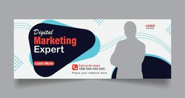 Digital Marketing and Corporate Business Social Media Cover Banner Template vector