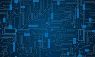 Blue gradient circuit board background. Technology background vector
