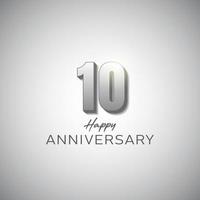 10th Anniversary greeting simple gradient background vector