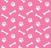 Vector seamless pattern of paws and bones