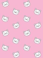 Vector seamless pattern of hand drawn flat cat