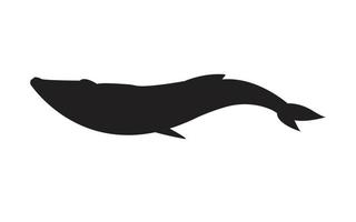 Vector black blue whale silhouette