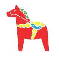 Vector flat dala horse with ornaments