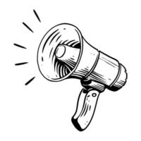 Megaphone hand drawn illustration design vector