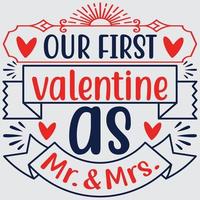 Our first valentine as Mr. and Mrs. vector