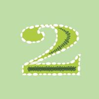 Number two or 2 colorful isolated vector design.