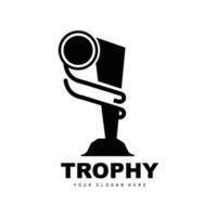 Championship Trophy Logo, Champion Award Winner Trophy Design, Vector Icon Template