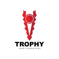 Championship Trophy Logo, Champion Award Winner Trophy Design, Vector Icon Template
