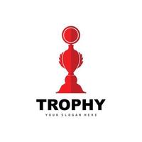 Championship Trophy Logo, Champion Award Winner Trophy Design, Vector Icon Template